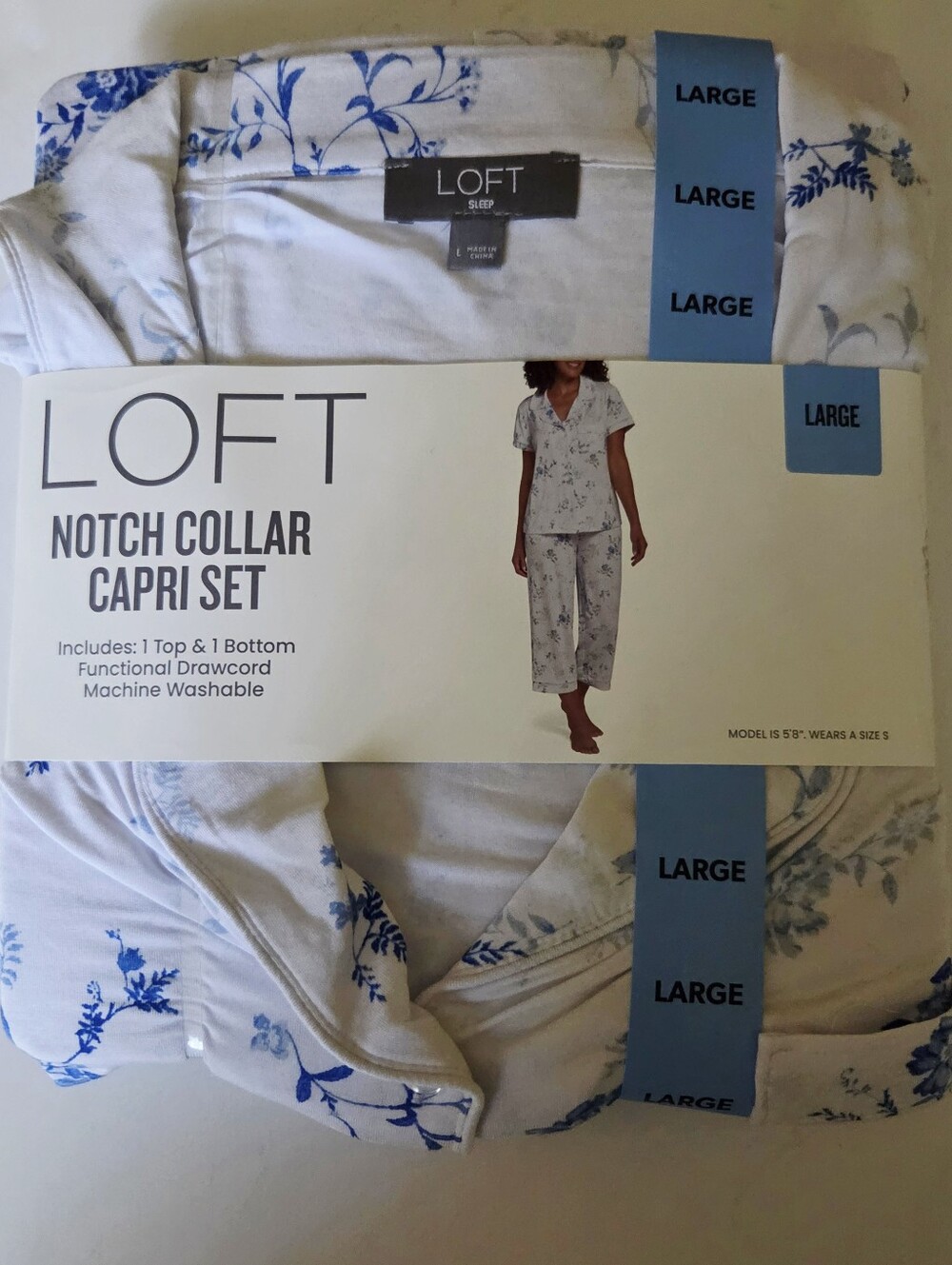 LOFT Notch Collar Sleep Capri Set